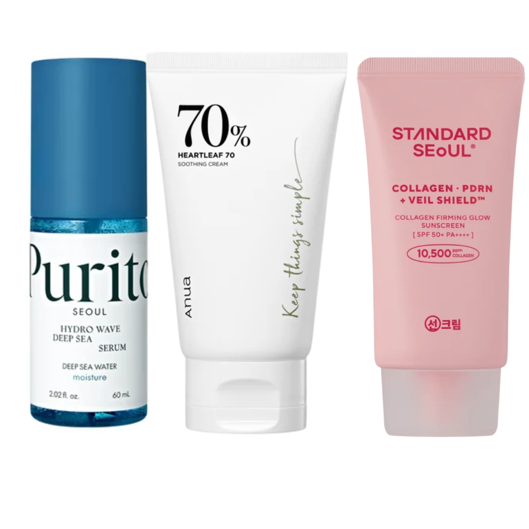 Heartleaf Ampoule + Soothing Cream + Sunscreen Trio