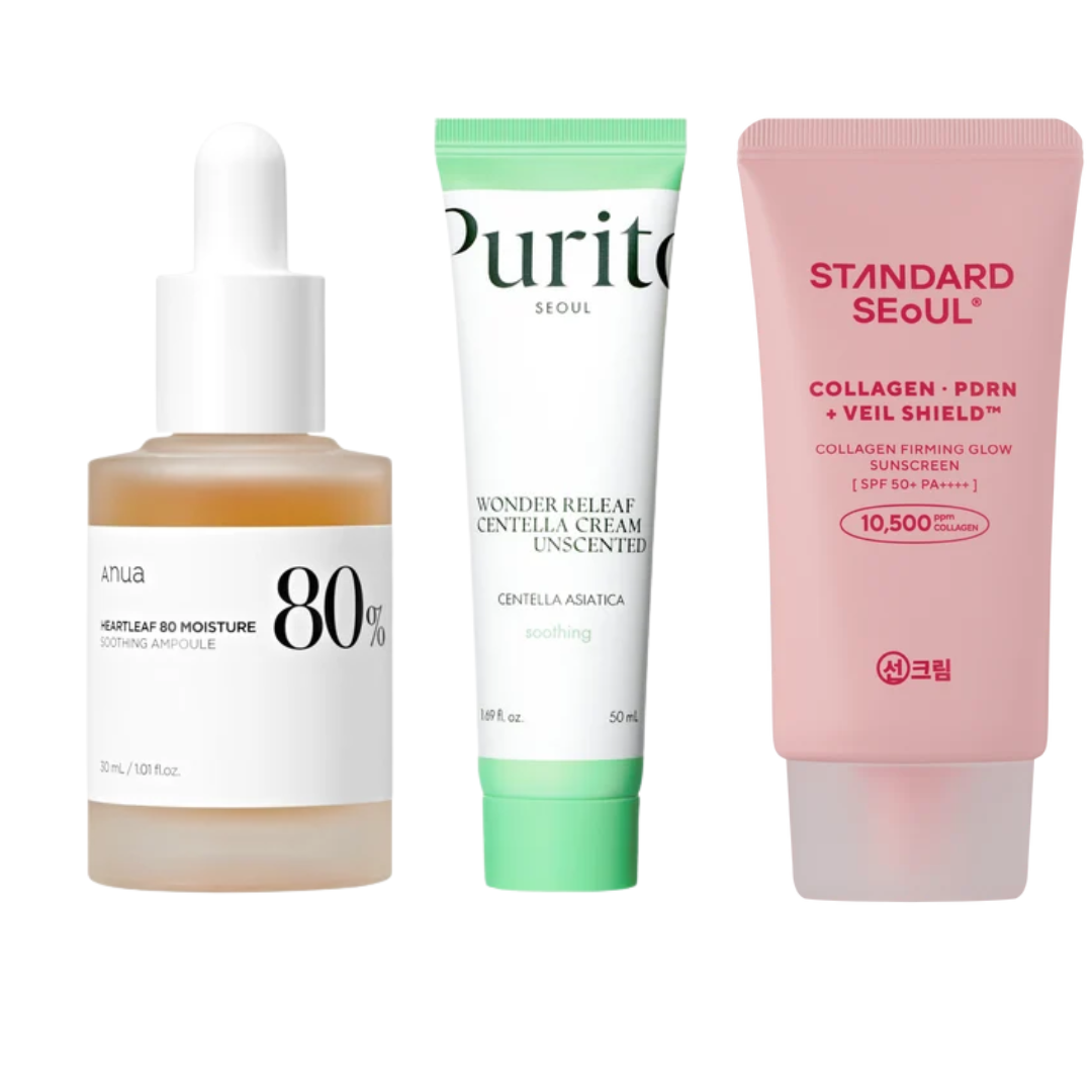 Heartleaf + Centella + Collagen Sun Trio