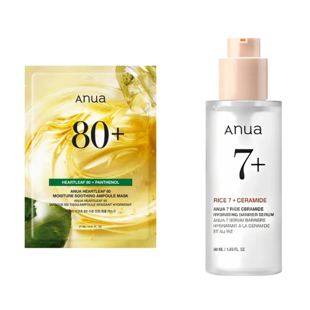 Anua Heartleaf Ampoule Mask + Anua Rice Ceramide Serum