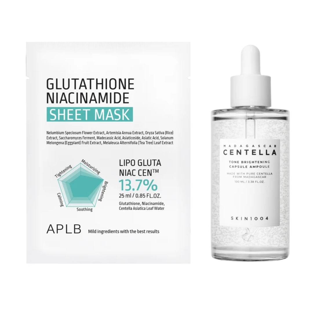 APLB Glutathione Niacinamide Mask + Skin1004 Centella Capsule Serum