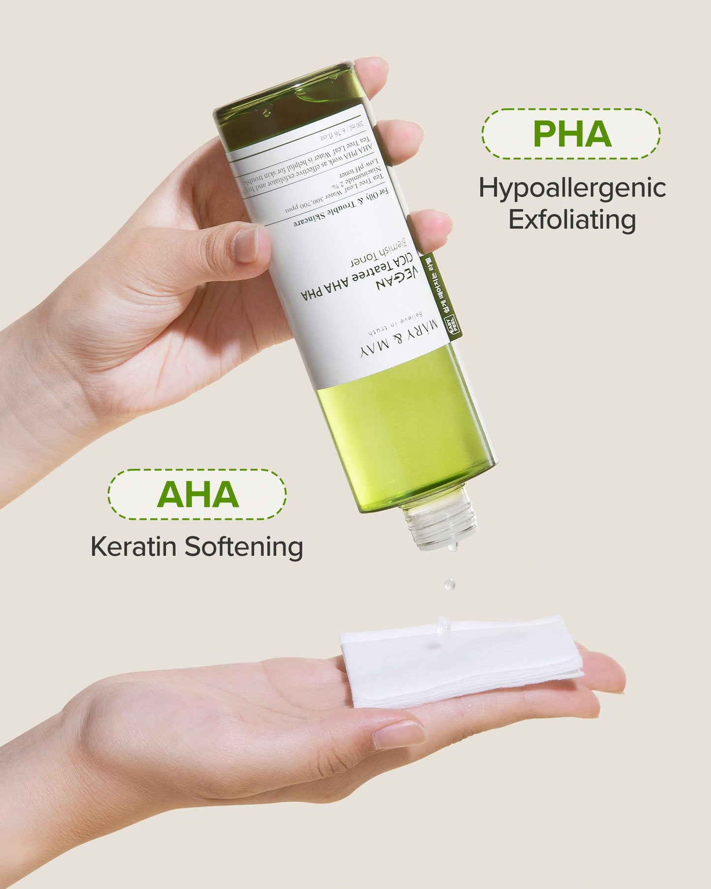 MARY&MAY Vegan CICA Tea Tree AHA PHA Blemish Toner 200ml