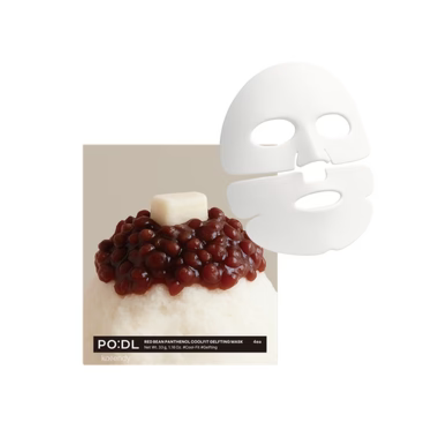 PODL Red Bean Panthenol Coolfit Gelfiting Mask 33g/4ea