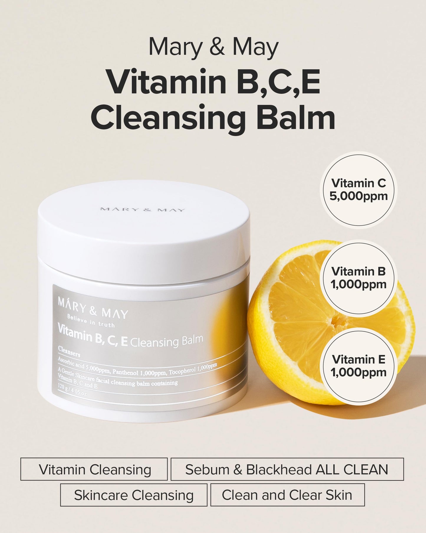 MARY&MAY Vitamin B.C.E Cleansing Balm 120g