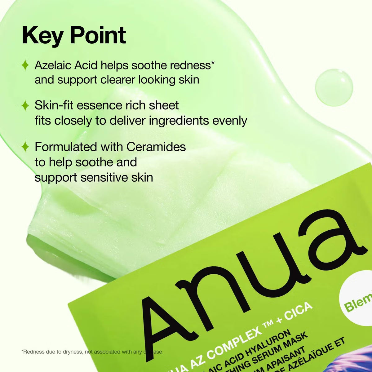 Anua Azelaic Acid Hyaluron Redness Soothing Serum Mask (KDH) 23ml