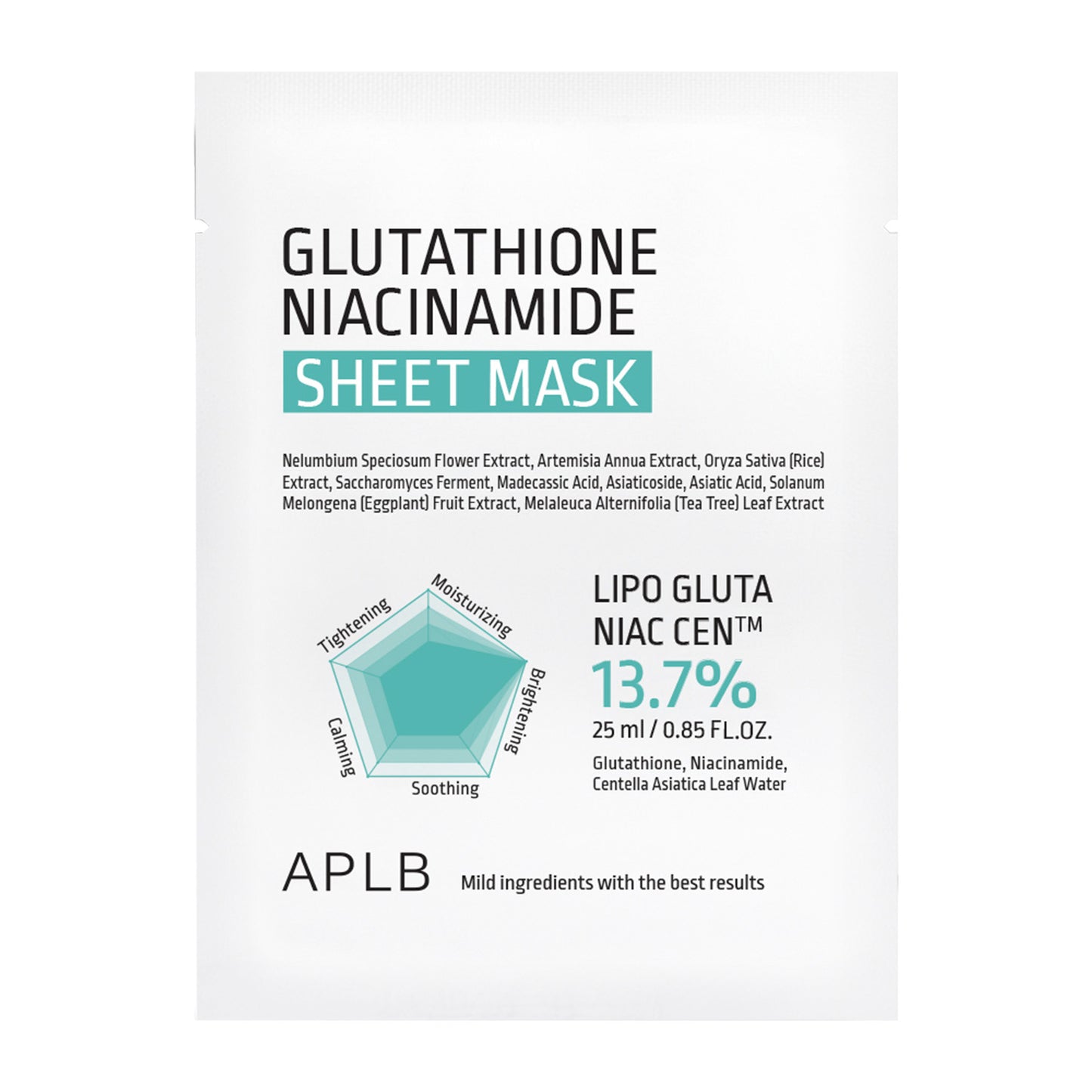 APLB GLUTATHIONE NIACINAMIDE SHEET MASK 25ml