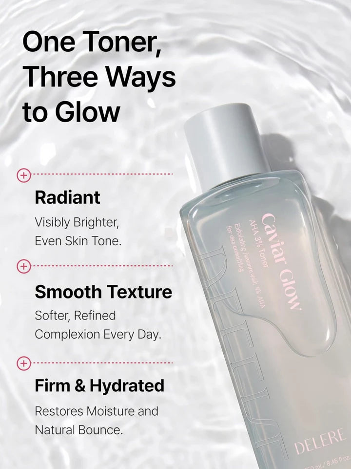 Delere Caviar Glow Aha 3% Toner 250ml