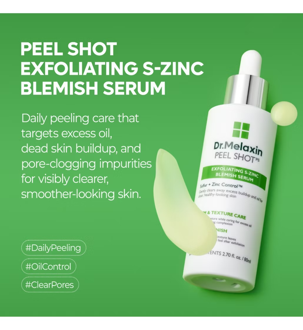 Dr.Melaxin Peel Shot Exfoliating S-Zinc Blemish Serum 80ml