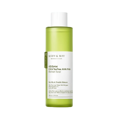 MARY&MAY Vegan CICA Tea Tree AHA PHA Blemish Toner 200ml