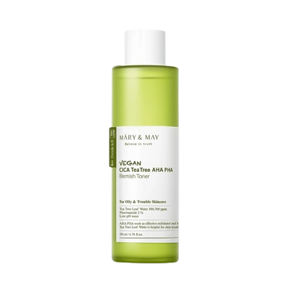 MARY&MAY Vegan CICA Tea Tree AHA PHA Blemish Toner 200ml