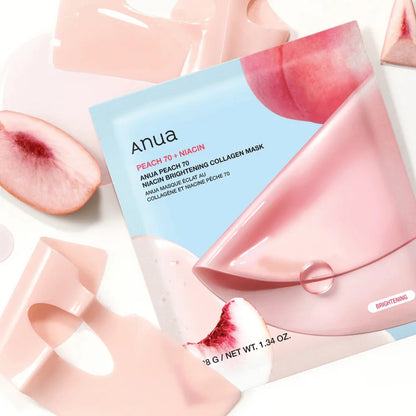Anua Peach 70 Niacin Brightening Collagen Mask  4 pcs