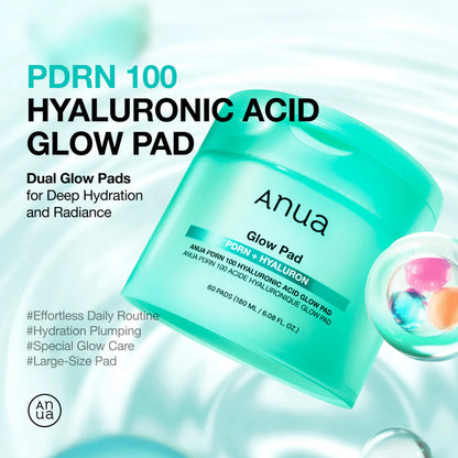 Anua PDRN 100 Hyaluronic Acid Glow Pad180Ml (60Ea)