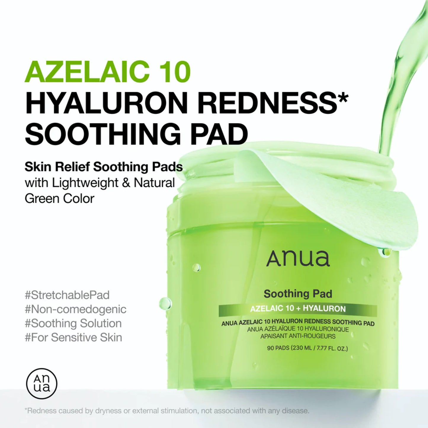 Anua Azelaic 10 Hyaluron Redness Soothing Pad 230Ml (90Ea)