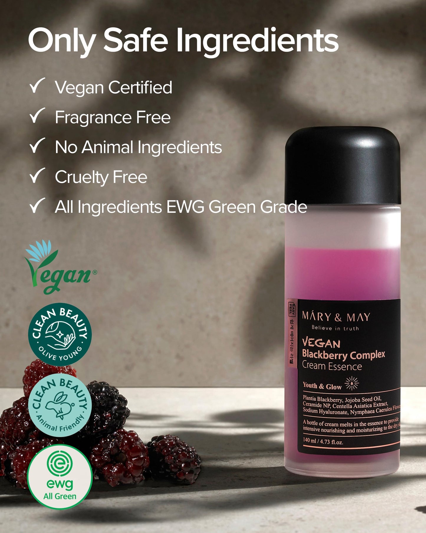 MARY&MAY Vegan Blackberry Complex Cream Essence 140ml