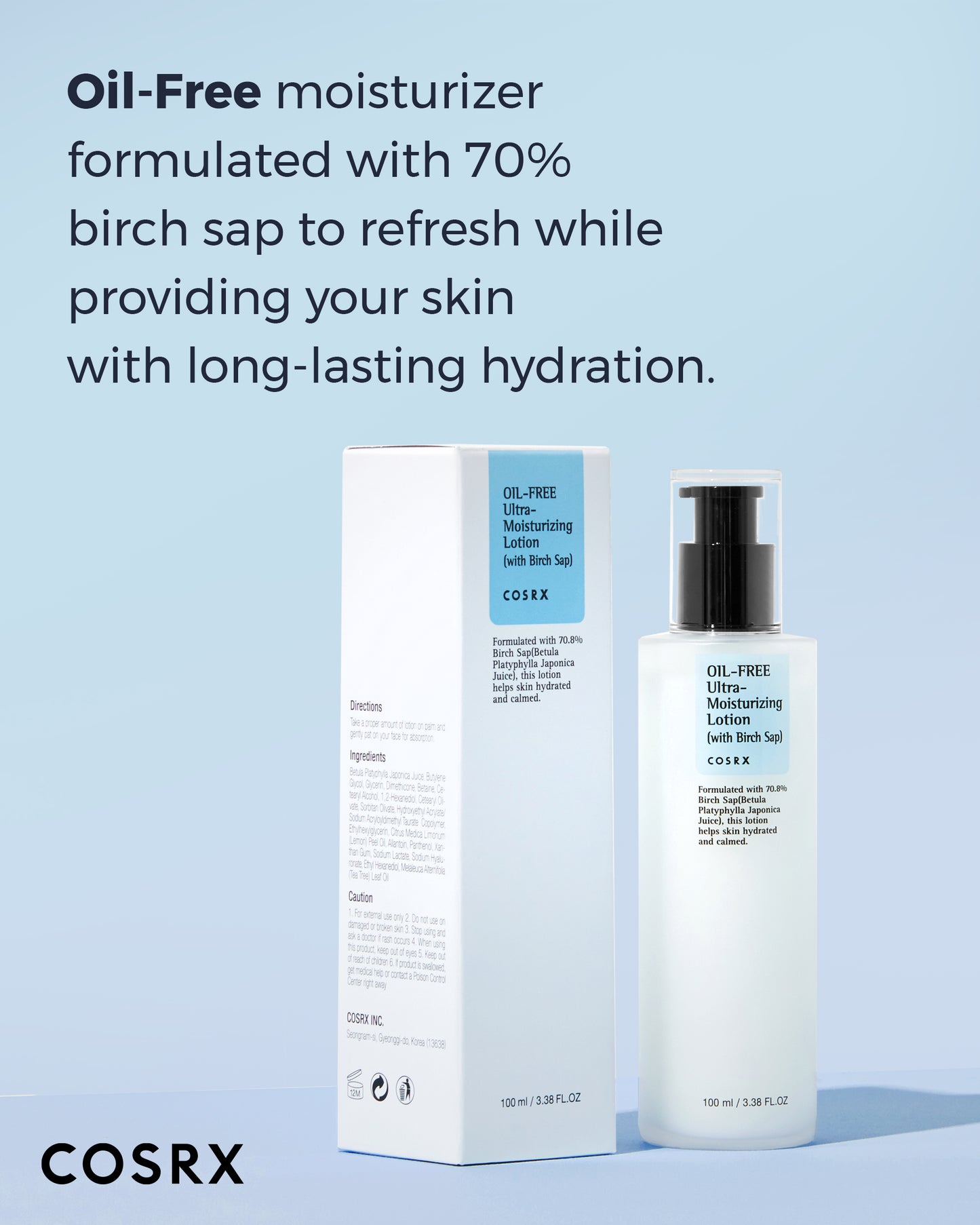 COSRX Oil Free Ultra Moisturizing Lotion (with Birch Sap)